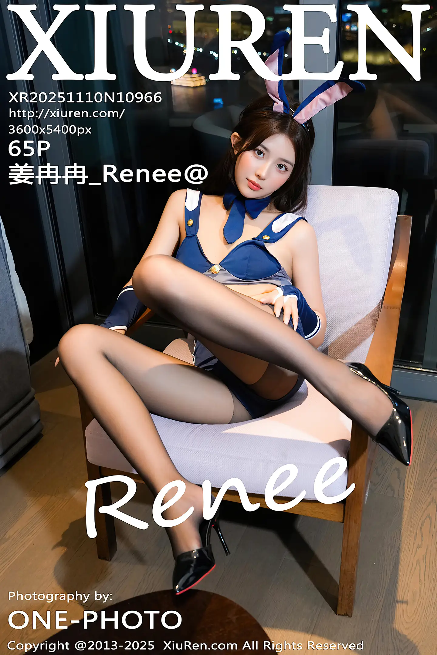 [XiuRen秀人网]No.10966_模特姜冉冉_Renee@性感蓝色兔女郎装配黑丝袜秀美腿诱惑写真65P-秀人网 - XiuRen.Pro